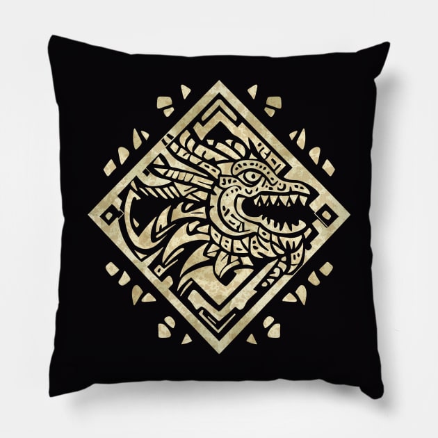 Aztec Dragon Pillow by EzekRenne