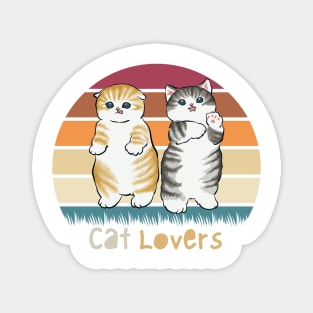 Orange Gray Brown Cat Lovers Magnet