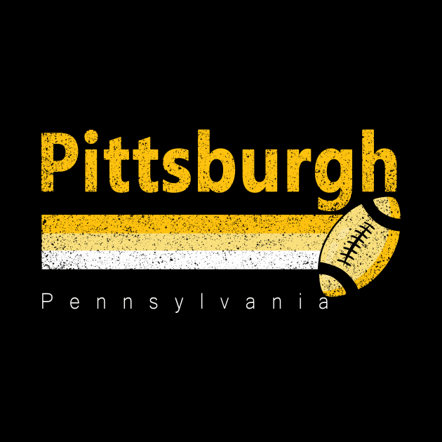 Pittsburgh Vintage Football Retro Pennsylvania For Game Day by Hong Lien 