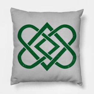 Vintage Celtic Knot Heart - St Patricks - Dark Green Pillow