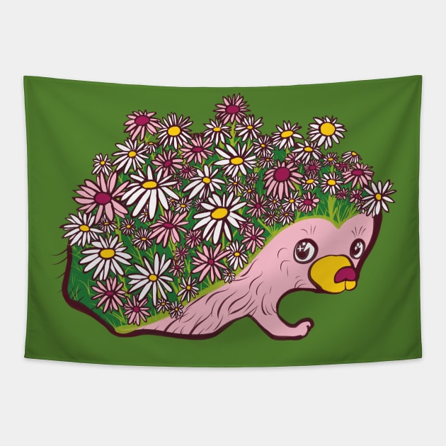 Floral hedgehog Tapestry by Mimie20