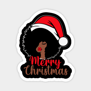 Black Woman Santa, Black Mrs Santa Claus, African American Santa, Merry Christmas Magnet