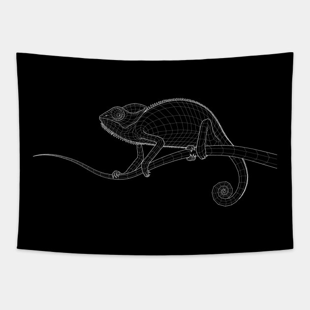 The Chameleon (White Edition) Tapestry by Coster-Graphics