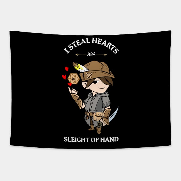 Thief I Steal Heart D20 Dice Dungeons Fantasy Tabletop RPG Roleplaying D20 Gamer Tapestry by TheBeardComic