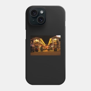 Blurry view into a Coffee shop area with street art Phone Case