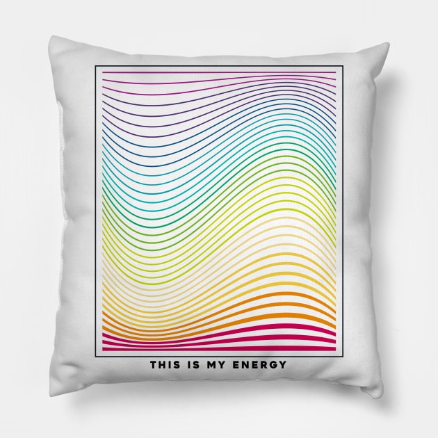 Rainbow Gay Energy Wave Pillow by Sunshine&Revolt