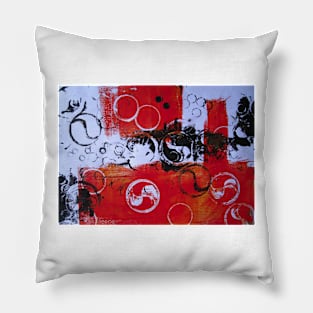 Abstract in Red and Black Pillow