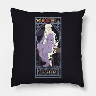 The Last Unicorn - art nouveau - Amalthea Pillow