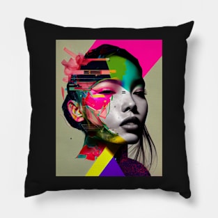 Modern woman in pop-art style Pillow