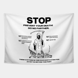 Underwater Cave Death Sign Tapestry