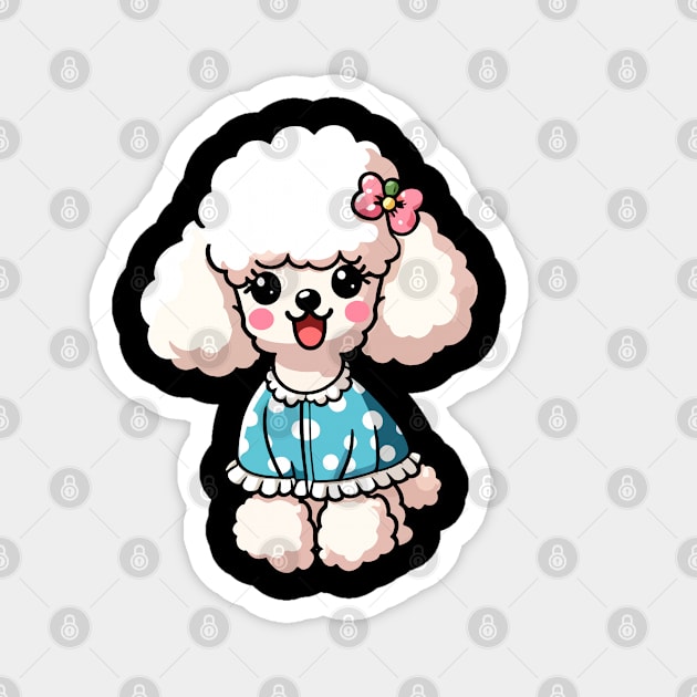 Poodle Perfection: A Splash of Fluff and a Whole Lot of Love (Simple and heartwarming) Magnet by chems eddine