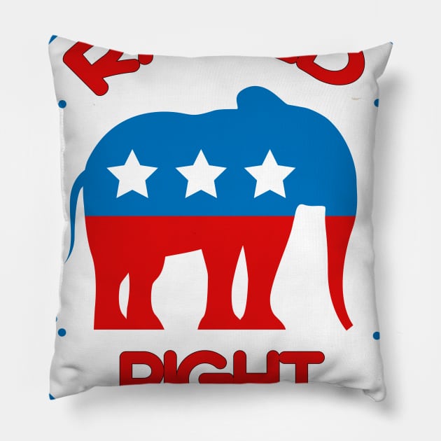 Raised Right Conservative Republican Elephant Pillow by WalkingMombieDesign