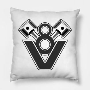 V8 Engine Piston Design Pillow