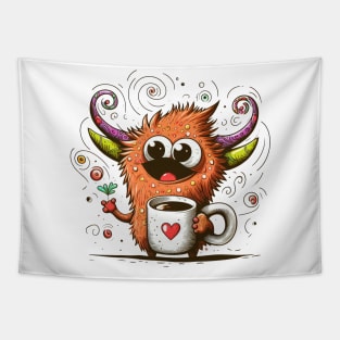 Monster's Coffee Fix Tapestry