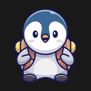 Cute penguin with backpack T-Shirt