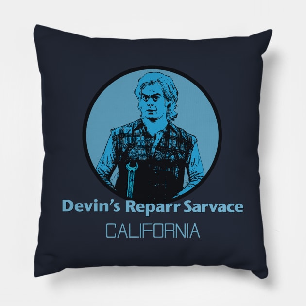 Devin's  Repair Service Pillow by GeekGiftGallery
