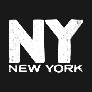 NY New York State Vintage Typography T-Shirt