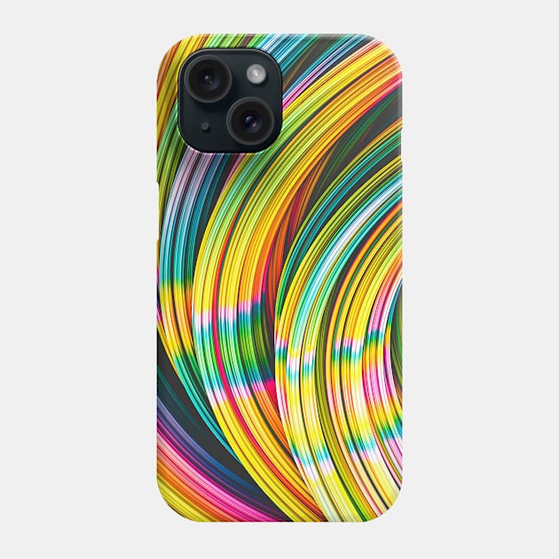 Psychedelic Rainbow Colorful Abstract Art Strands Phone Case by love-fi