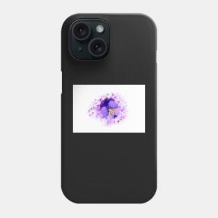 Purple pansy on white background Phone Case