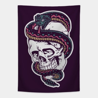 Gothic Skull and Snake Tapestry