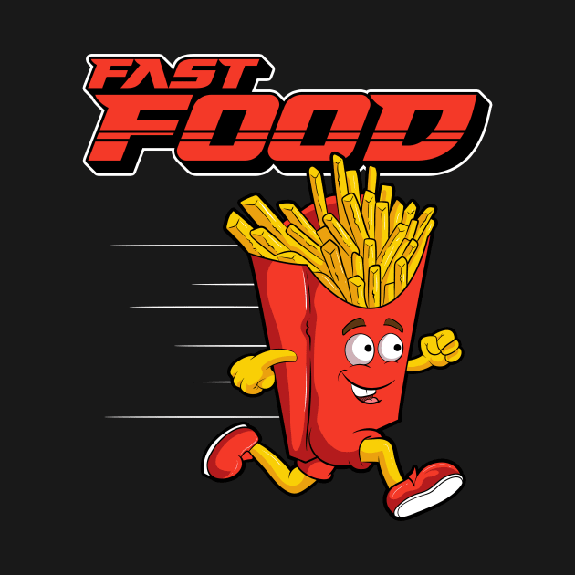 Cute & Funny Fast Food Running French Fries Punny by theperfectpresents