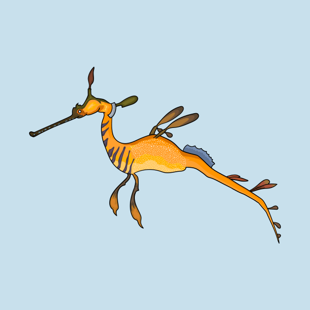 Weedy seadragon cartoon illustration by Cartoons of fun