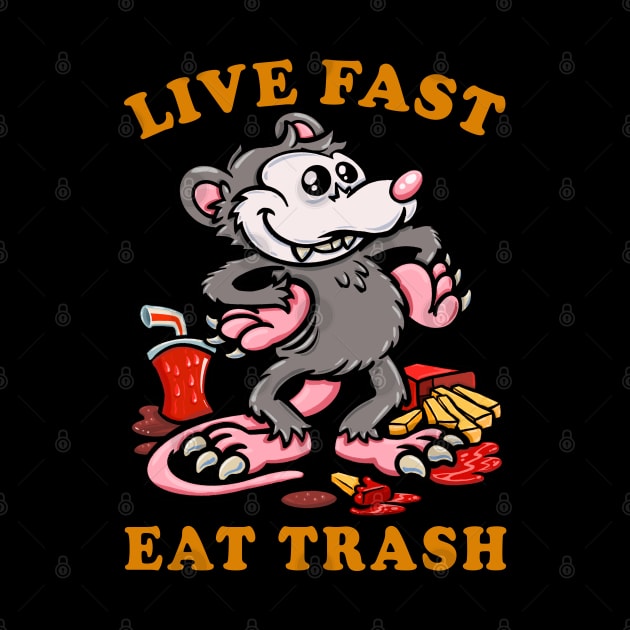 Live fast, eat trash Classic Opossum funny meme by PnJ