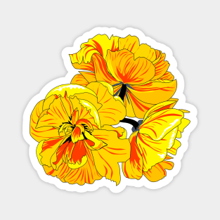 orange double tulip Magnet