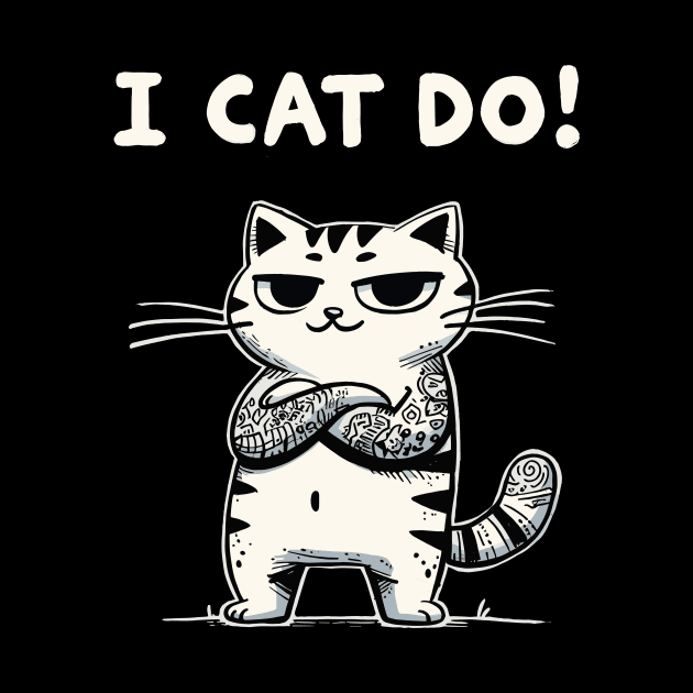 I Cat do Confident Tattoo Cat by DoodleDashDesigns