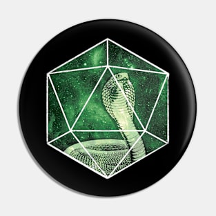 D20 Bright Green Snake Soul Pin