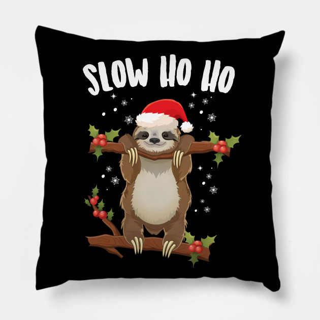 sloth christmas pillow