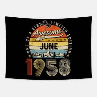 Awesome Since June Vintage 65th Birthday Tapestry