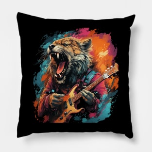 Siberian Tiger Playing Guitar Pillow