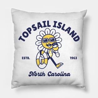 Topsail Island, North Carolina Flower Fun in the Sun Pillow