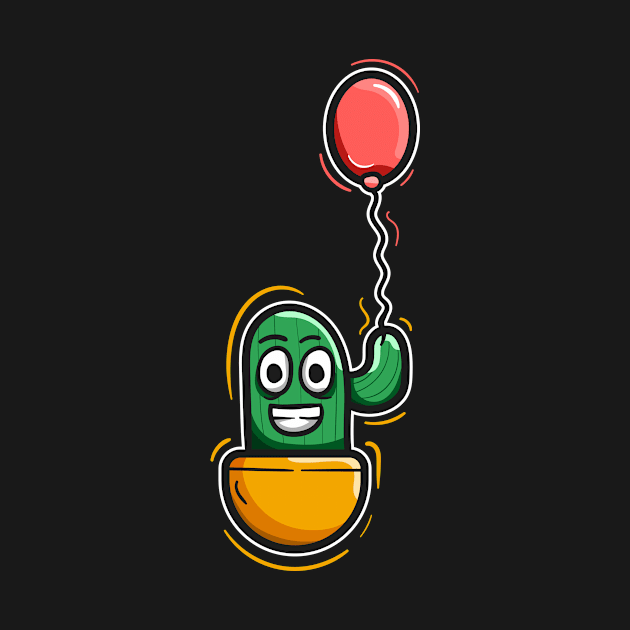 Cactus and balloon by happymonday