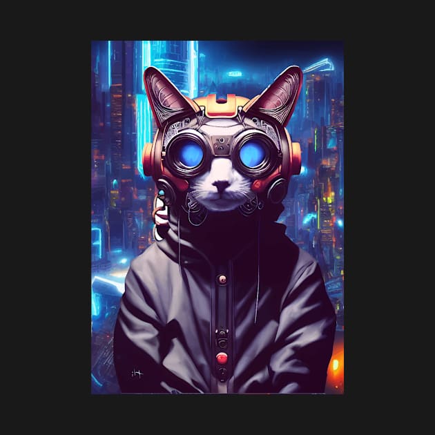 Cool Japanese Techno Cat In Japan Neon City by star trek fanart and more