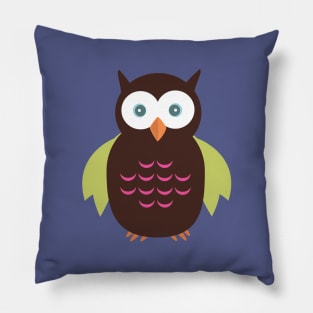 Brown & Green Owl Pillow