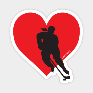 Women's Love Heart Hockey Magnet