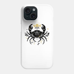 Black and Gold Zodiac Sign CANCER Phone Case