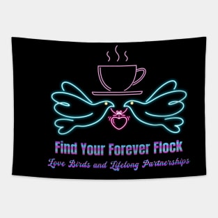 Find Your Forever Flock: Love Birds & Lifelong Partnerships (Coffee and Love Birds Motivation) Tapestry