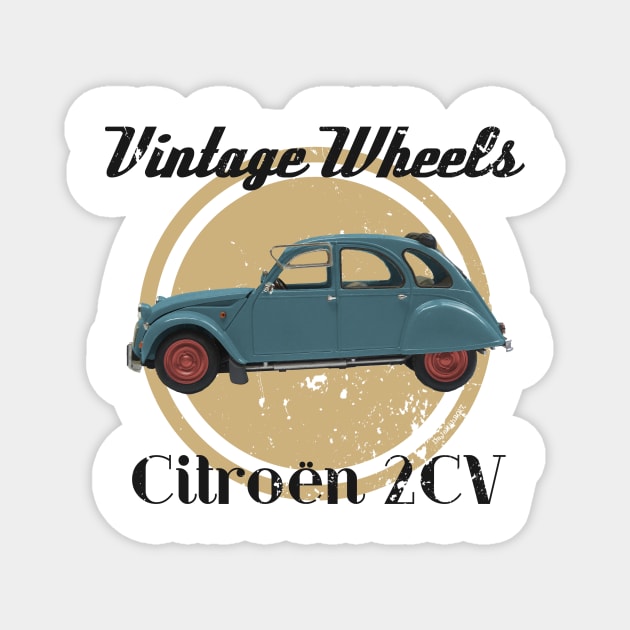 Vintage Wheels - Citroën 2CV Magnet by DaJellah