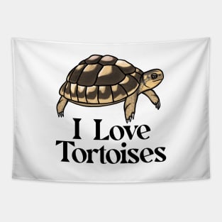 I Love Tortoises, Black, for Tortoise Lovers Tapestry