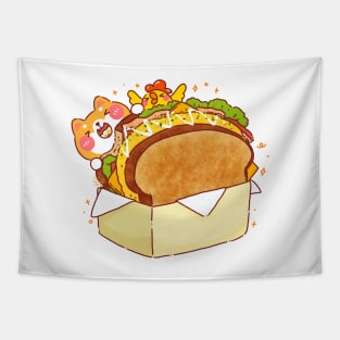 Shiba Inu Korean Egg Sandwich Tapestry