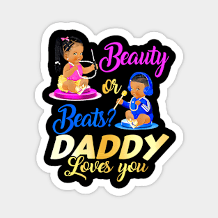 Cute Beauty Or Beat Daddy Loves You Gender Reveal Party Magnet
