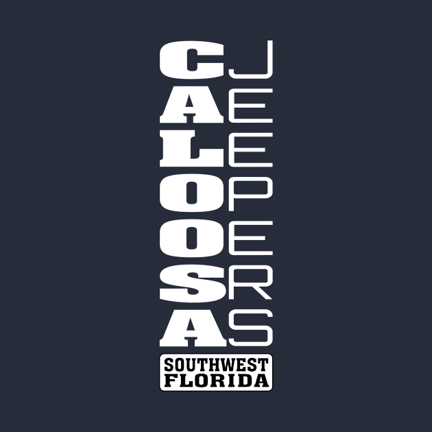 White Vertical Logo by Caloosa Jeepers 