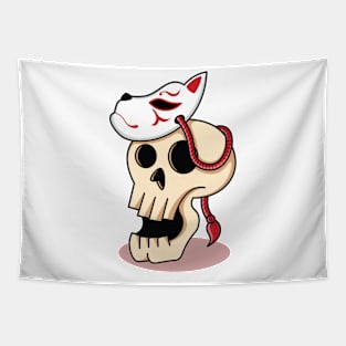 Kitsune Skull Tapestry