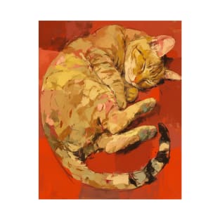 Orange Cat Sleeping T-Shirt