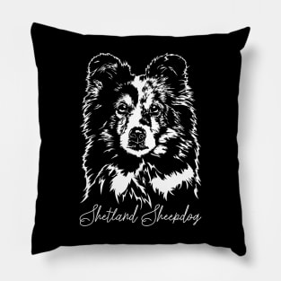 Funny Proud Sheltie Shetland Sheepdog dog portrait Pillow