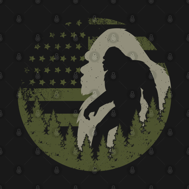 Discover Vintage Bigfoot american flag - Bigfoot - T-Shirt