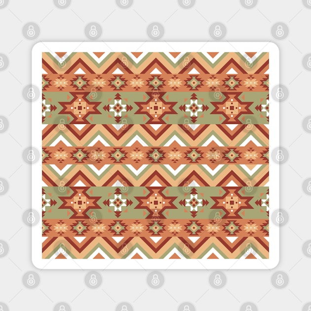 Aztec geometric pattern Magnet by onemoremask